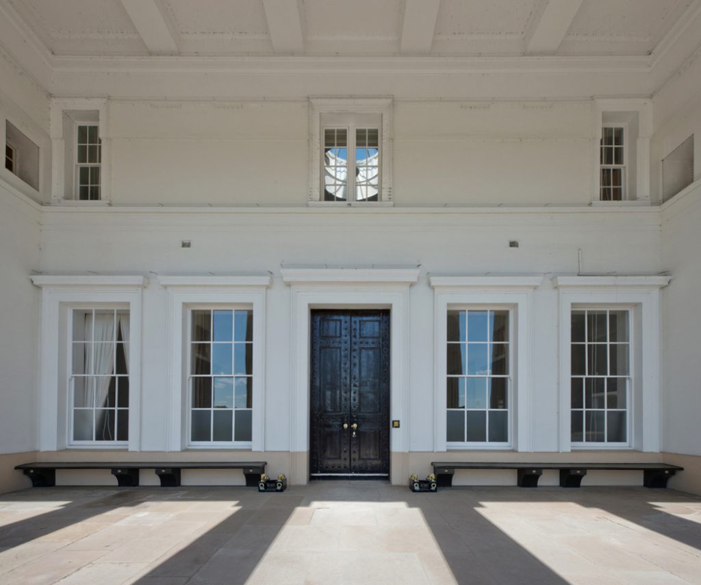 The Churchill Photogrpahs - Portico Old College Royal Military College Sandhurst 2014 by Leslie Hossack