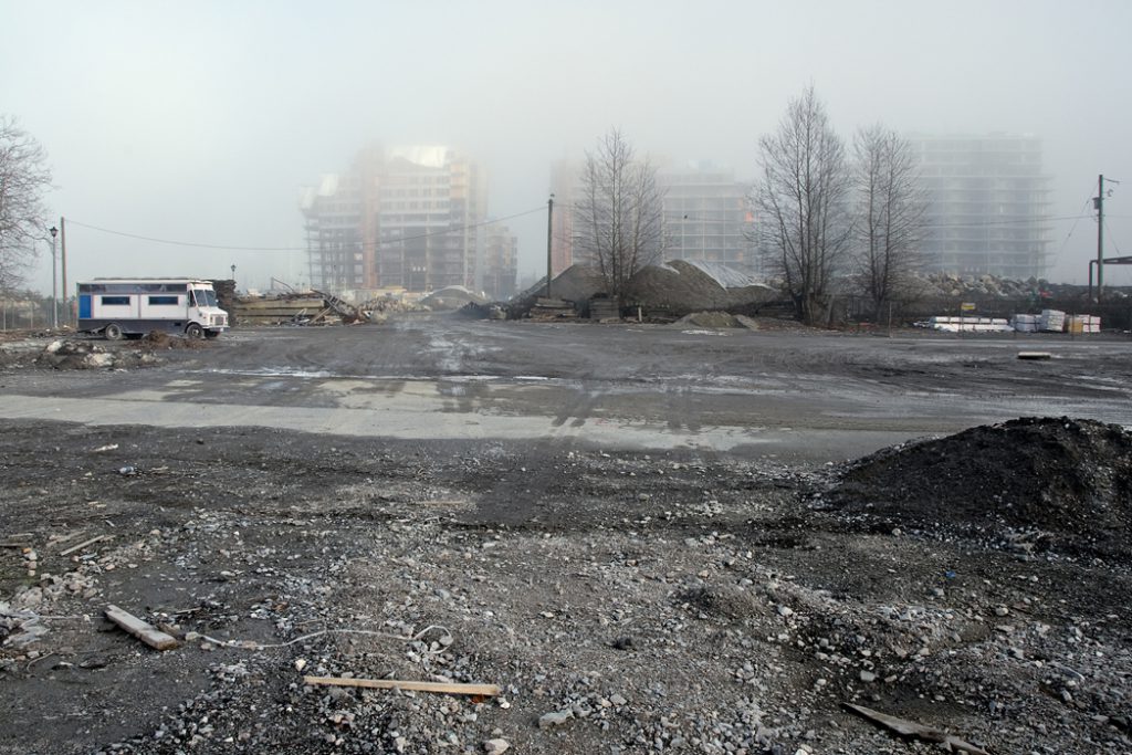 The Vancouver Photographs - Empty Lot, Olympic Village Site Looking East, Vancouver 2009 by Leslie Hossack