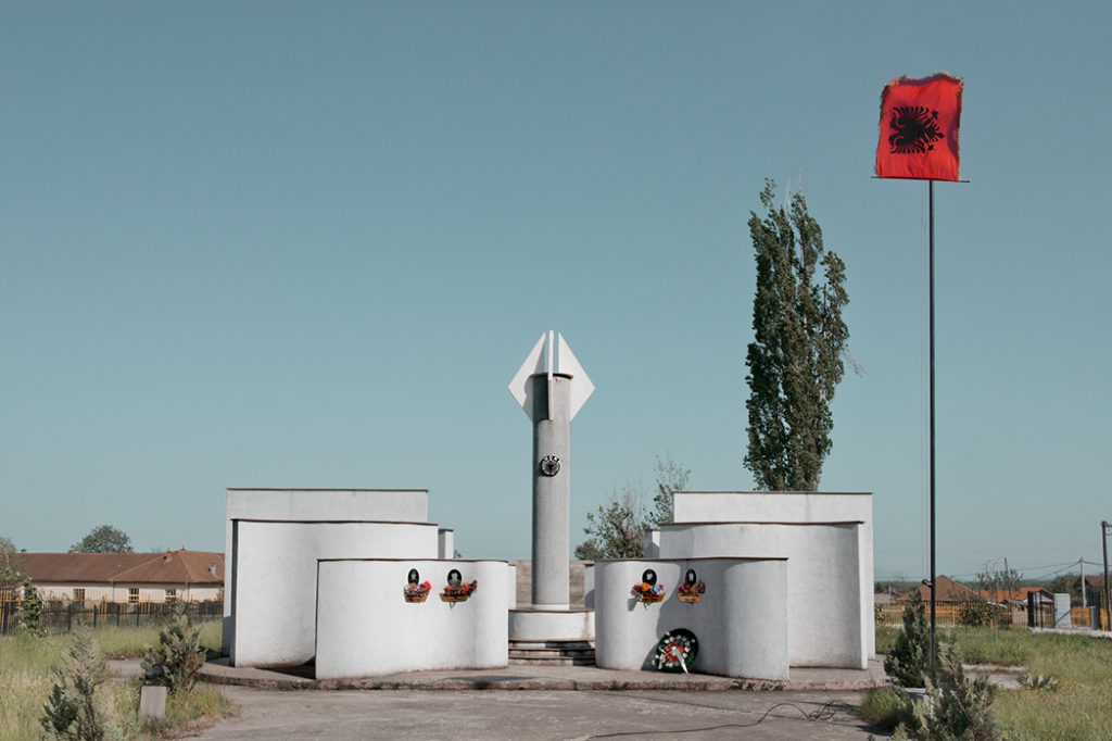 The Kosovo Photographs - Memorial to Four Members of the Kosovo Liberation Army, Raushiq, Kosovo 2013 by Leslie Hossack